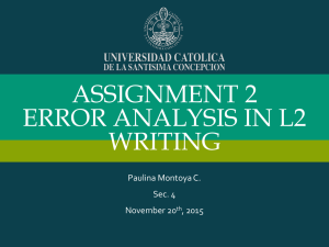 Assignment 2 Error Analysis in L2 Writing
