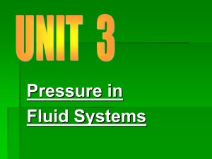 Unit 3 Pressure in a Fluid System
