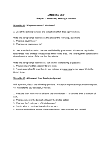 Ch. 1 Warm-Up Writing Prompts