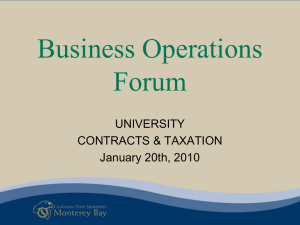 2010 University Contracts & Taxation
