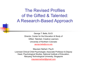 Profiles of the Gifted