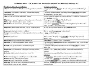 Vocabulary Words 3rd Six Weeks