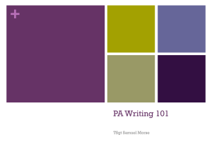 PA Writing 101 - Samuel Morse Productions