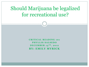 Should Marijuana be legalized for recreational use?