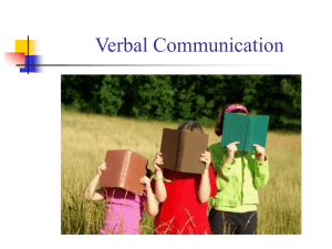 Session 10 Verbal Communication and Communication Style