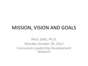 mission, vision and goals