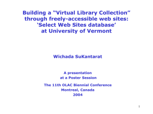 “Building a “Virtual Library Collection” through freely