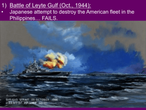 Battle of Leyte Gulf (Oct., 1944)