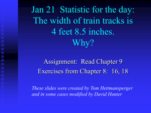 Statistic for the day: The width of train tracks is 4 feet 8.5 inches. Why?