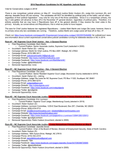 2014 NC Judicial Races - the Dare County Republican Party