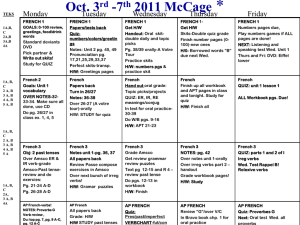 Oct. 3 rd -7 th 2011 McCage