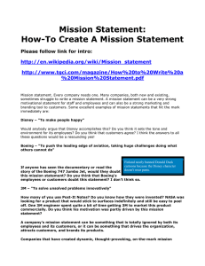 What Is A Mission Statement?