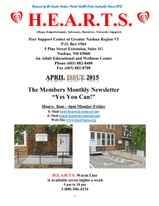 H.E.A.R.T.S. Newsletter For April 2015 A
