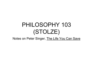 Notes on Peter Singer, The Life You Can Save