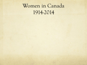 Women in Canada 1914-2014