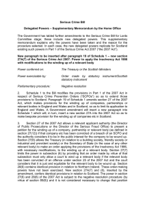 Supplementary Memorandum on Governemnt Amendments for