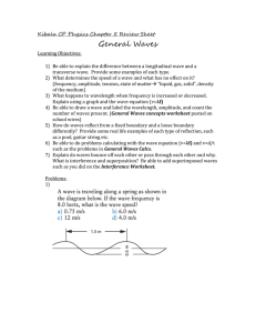 Kibala CP Physics Chapter 5 Review Sheet General Waves