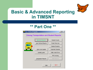 Basic & Advanced Reporting TIMSNT