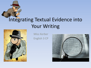 Integrating Textual Evidence in Writing