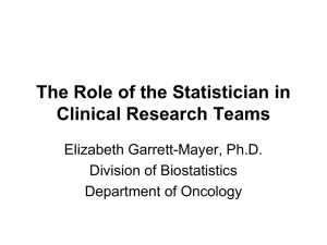 The Role of the Statistician in Clinical Research Teams
