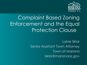 Sklar - Complaint Based Zoning Enforcement and the Equal