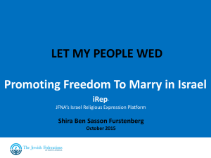 LET MY PEOPLE WED Promoting Freedom To Marry in Israel iRep