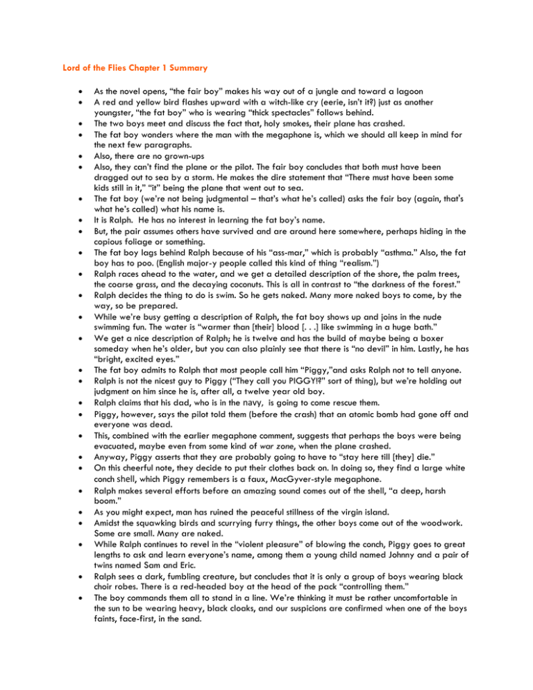 Lord Of The Flies Chapter 1 Summary