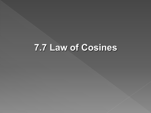 7.7 Law of Cosines