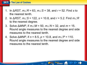 Use the Law of Cosines