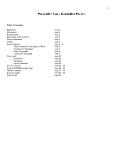 Persuasive Essay Instruction Packet