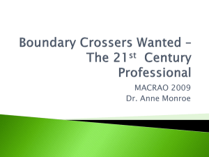 Boundary Crossers Wanted * The 21st Century