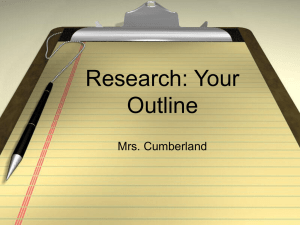 Research: Your Outline