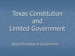 Texas Constitution and Limited Government