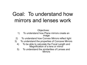 Goal: To understand how mirrors and lenses work