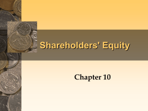 SHAREHOLDERS' EQUITY