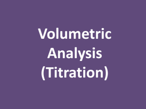 Volumetric Analysis (Titration)