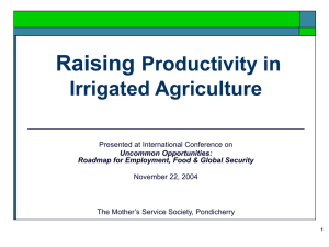 Raising Productivity in Irrigated Agriculture