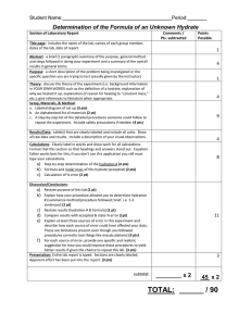 Laboratory Record Grading Rubric: Acid