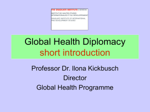 Kickbusch Global Health diplomacy introduction summer course