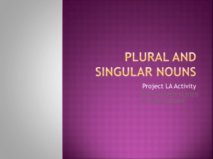 Intro to Singular and Plural Nouns