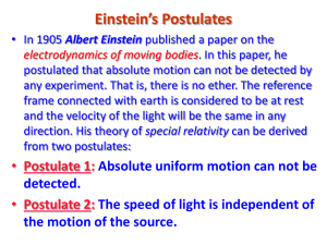 Relativity 2 - UCF Physics