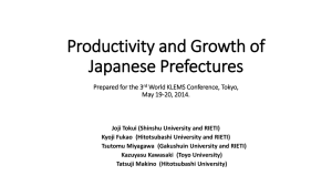 Productivity and Growth of Japanese Prefectures