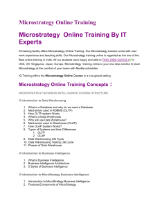 Microstrategy Online Training By IT Experts - MicroStrategy BI