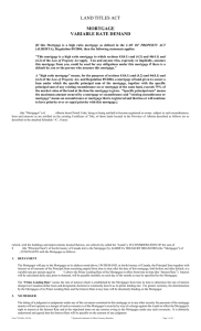 Land Mortgage Variable Rate Demand