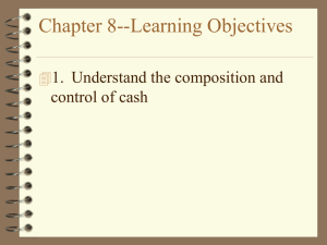 Chapter 8--Learning Objectives