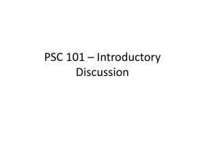 PSC 101 – Introductory Discussion