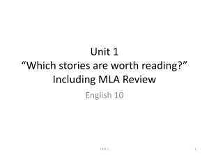 Unit 1 Writing Workshop: Literary Analysis (Assessment)