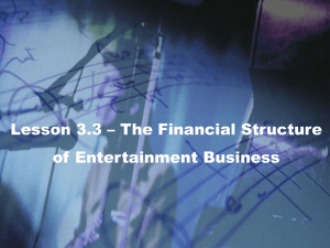 3.3 Financial Structure for Entertainment