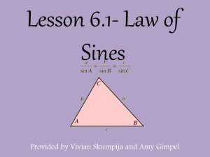 Lesson 6.1- Law of Sines