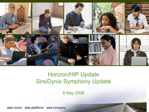 SirsiDynix presentation on Horizon/HIP and